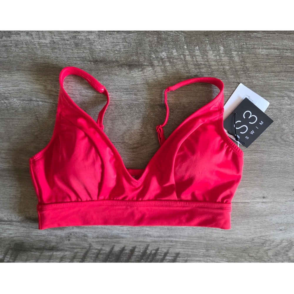Bikini Top Scarlet Red UPF 50+ Sculpting Womens Medium Swimwear Swimsuit